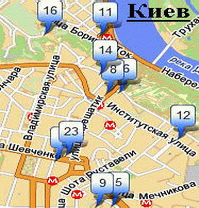 Карта готелів Києва